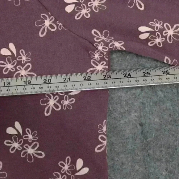 GEORGE fleece ladies sweater XL burgundy with white flowers - Picture 6 of 9